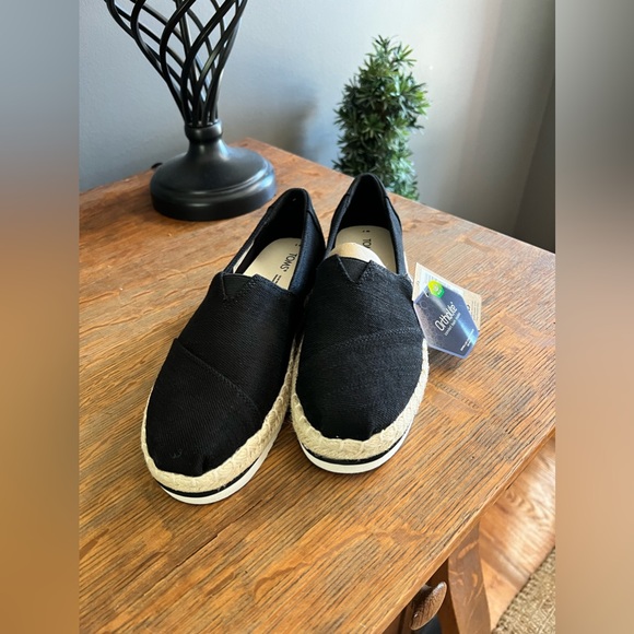 Toms Shoes - Toms Women’s Alpargata Platform Rope, Black Heavy Twill Size 7